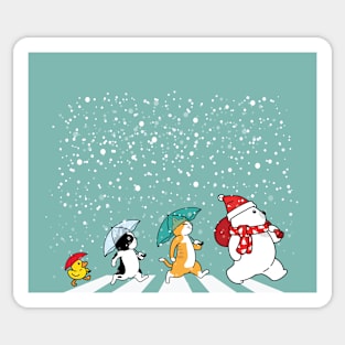 Bear Cat Dog Duck Cross The Road-Cute Xmas Gift Sticker